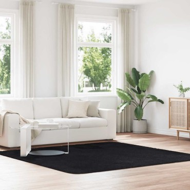 vidaXL Χαλί Shaggy με Ψηλό Πέλος NAVARRA Μαύρο 240x240cm πολυεστέρας