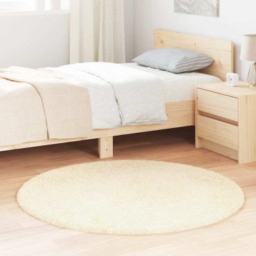 vidaXL Χαλί Shaggy με Ψηλό Πέλος NAVARRA Κρέμα 120x120cm πολυεστέρας