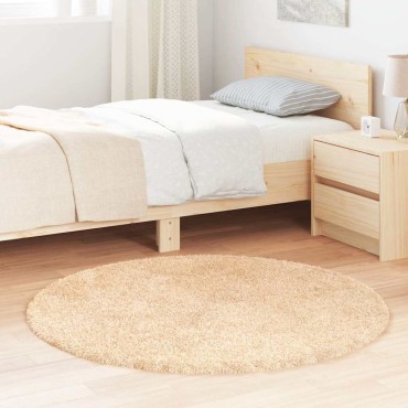 vidaXL Χαλί Shaggy με Ψηλό Πέλος NAVARRA Μπεζ 120x120cm πολυεστέρας
