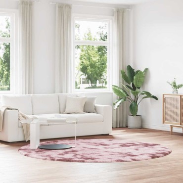 vidaXL Χαλί Shaggy με Ψηλό Πέλος NAVARRA Σκ. Ροζ 240x240cm