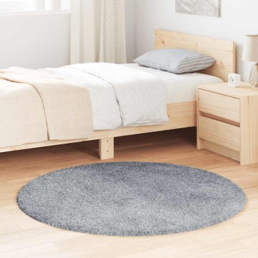 vidaXL Χαλί Shaggy με Ψηλό Πέλος NAVARRA Ασημί Γκρι 120x120cm