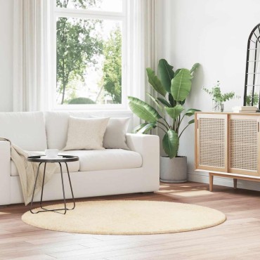 vidaXL Χαλί Shaggy με Ψηλό Πέλος NAVARRA Κρέμα 160x160cm πολυεστέρας