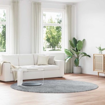 vidaXL Χαλί Shaggy με Ψηλό Πέλος NAVARRA Ασημί Γκρι 240x240cm