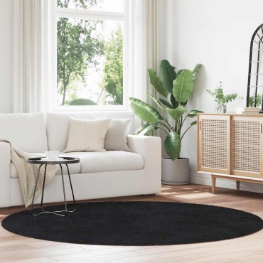 vidaXL Χαλί Shaggy με Ψηλό Πέλος NAVARRA Μαύρο 200x200cm πολυεστέρας