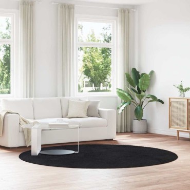 vidaXL Χαλί Shaggy με Ψηλό Πέλος NAVARRA Μαύρο 240x240cm πολυεστέρας
