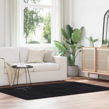 vidaXL Χαλί Shaggy με Ψηλό Πέλος NAVARRA Μαύρο 130x200cm πολυεστέρας