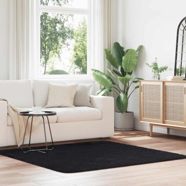 vidaXL Χαλί Shaggy με Ψηλό Πέλος NAVARRA Μαύρο 160x160cm πολυεστέρας