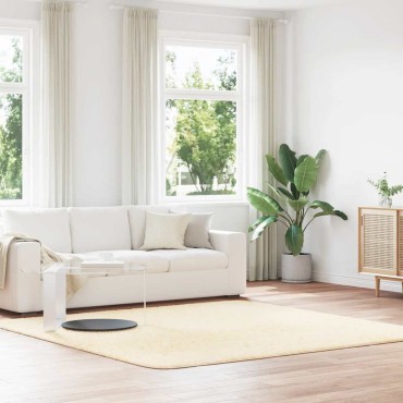 vidaXL Χαλί Shaggy με Ψηλό Πέλος NAVARRA Κρεμ 240x240cm πολυεστέρας