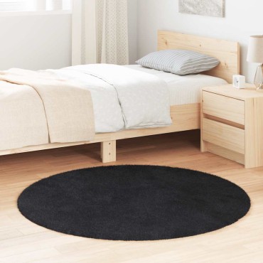 vidaXL Χαλί Shaggy με Ψηλό Πέλος NAVARRA Μαύρο 120x120cm πολυεστέρας