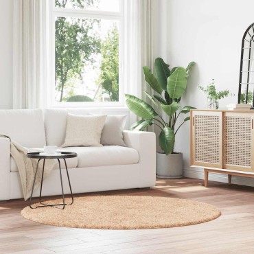 vidaXL Χαλί Shaggy με Ψηλό Πέλος NAVARRA Μπεζ 160x160cm πολυεστέρας