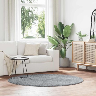 vidaXL Χαλί Shaggy με Ψηλό Πέλος NAVARRA Ασημί Γκρι 160x160cm