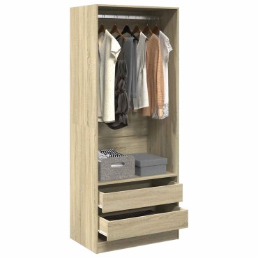 vidaXL Ντουλάπα Χρώμα Sonoma Δρυς 80x50x200cm από Επεξ. Ξύλο 1 τεμ.