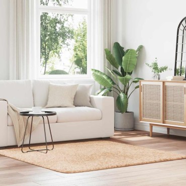 vidaXL Χαλί Shaggy με Ψηλό Πέλος NAVARRA Μπεζ 160x160cm πολυεστέρας