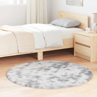 vidaXL Χαλί Shaggy με Ψηλό Πέλος NAVARRA Ανοιχτό Γκρι 120x120cm