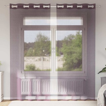 vidaXL Κουρτίνες Voile με ροδέλες 2 τεμάχια Μοβ 140x225cm