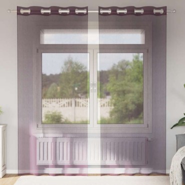 vidaXL Κουρτίνες Voile με ροδέλες 2 τεμάχια Μοβ 140x245cm