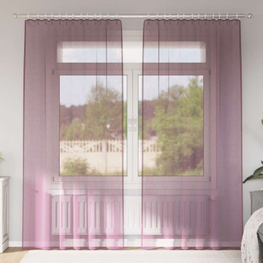 vidaXL Κουρτίνες Voile με βρόχους 2 τεμάχια Μοβ 140x245cm