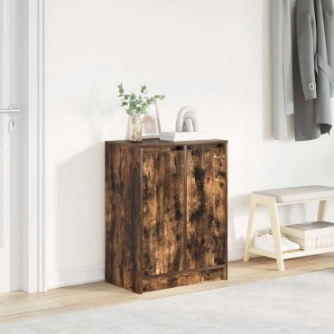 vidaXL Παπουτσοθήκη Καπνιστή Δρυς 57x34x76cm από Επεξεργ. Ξύλο