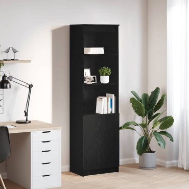 vidaXL Ντουλάπι Μαύρη δρυς 50x35x180cm από Επεξεργασμένο Ξύλο 1 τεμ.