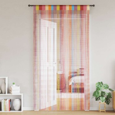 vidaXL Κουρτίνες με Κρόσσια 2 τεμ. Πολύχρωμες 140x250cm