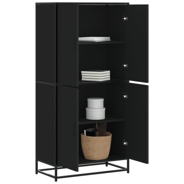 vidaXL Highboard Μαύρο 68x35x139cm Κατασκευασμένο ξύλο 1 τεμ.