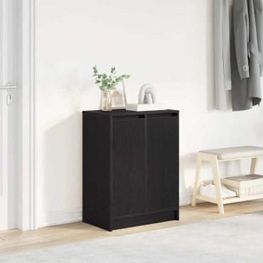 vidaXL Παπουτσοθήκη Μαύρη 57x34x76cm από Επεξεργασμένο Ξύλο