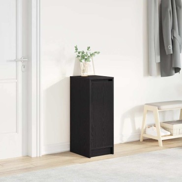 vidaXL Παπουτσοθήκη Μαύρη βελανιδιά 29,5x34x76cm Επεξεργασμένο Ξύλο