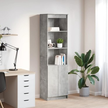 vidaXL Ντουλάπι Γκρι Σκυροδέματος 50x35x180cm από Επεξεργασμένο Ξύλο 1 τεμ.