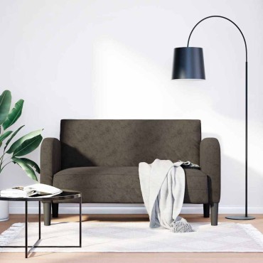 vidaXL Καναπές Loveseat Σκούρο Γκρι Συνθετικό δέρμα 124x67x70 cm