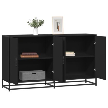 vidaXL Sideboard Μαύρο 134x35x76cm Κατασκευασμένο ξύλο 1 τεμ.