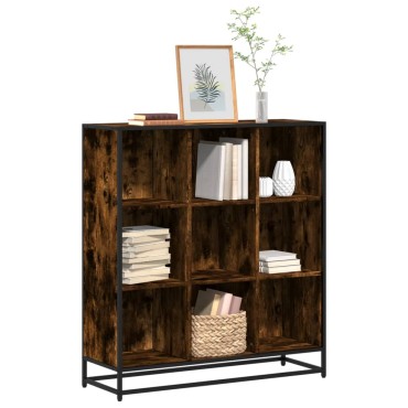 vidaXL Βιβλιοθήκη καπνιστή βελανιδιά 97,5x33x107,5cm 1 τεμ.