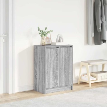 vidaXL Παπουτσοθήκη Γκρι Sonoma 57x34x76cm από Επεξεργ. Ξύλο