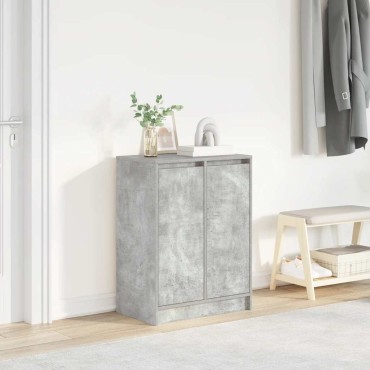 vidaXL Παπουτσοθήκη Γκρι Σκυροδέματος 57x34x76cm Επεξεργασμένο Ξύλο