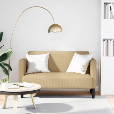 vidaXL Καναπές Loveseat Αν. Πράσινο Γκρι ύφασμα Corduroy 124x68x74,5 cm