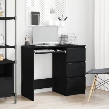 Γραφείο vidaXL Μαύρη βελανιδιά 90x45x76cm Κατασκευασμένο ξύλο 1 τεμ.