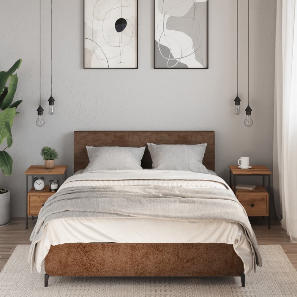 vidaXL Κομοδίνα 2 τεμ. Artisan Oak 34x36x50cm Κατασκευασμένο ξύλο