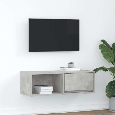 vidaXL Έπιπλο Τηλεόρασης Γκρι Σκυροδέματος 80x31x25,5cm Επεξεργ. Ξύλο