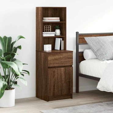 vidaXL Κομοδίνο Καφέ Δρυς 39x35x125cm από Επεξεργασμένο Ξύλο 1 τεμ.