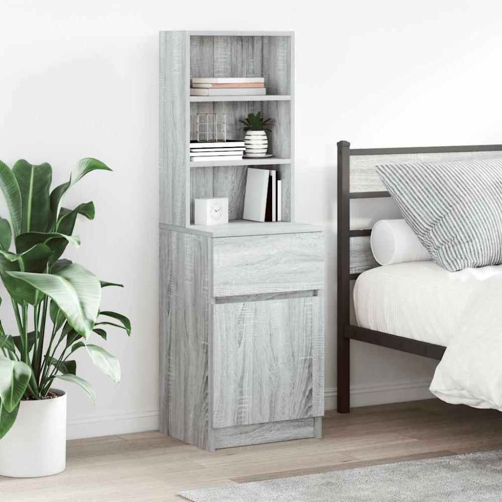 vidaXL Κομοδίνο Γκρι Sonoma 39x35x125cm από Επεξεργασμένο Ξύλο 1 τεμ.
