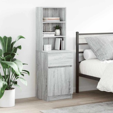vidaXL Κομοδίνο Γκρι Sonoma 39x35x125cm από Επεξεργασμένο Ξύλο 1 τεμ.