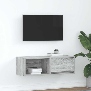vidaXL Έπιπλο Τηλεόρασης Γκρι Sonoma 80x31x25,5cm Επεξεργασμένο Ξύλο