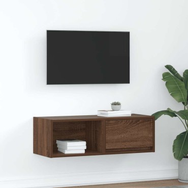 vidaXL Έπιπλο Τηλεόρασης Καφέ Δρυς 80x31x25,5cm Επεξεργασμένο Ξύλο