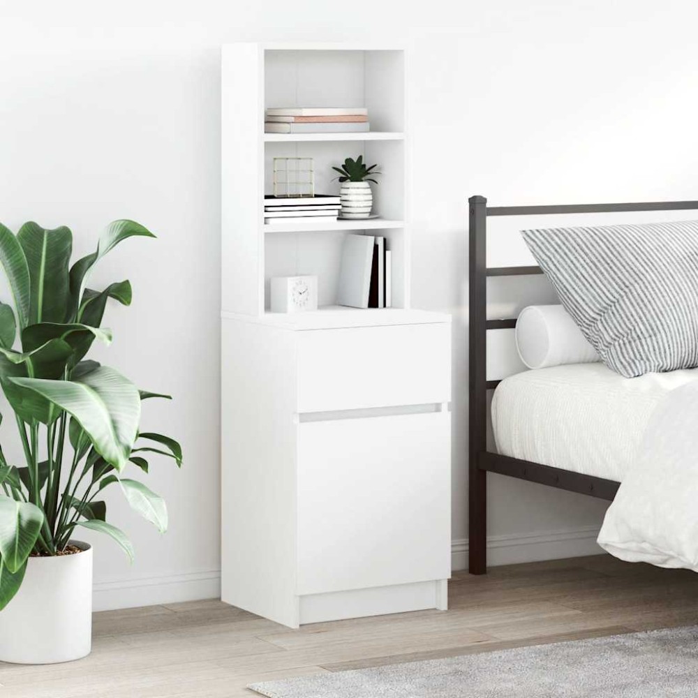 vidaXL Κομοδίνο Λευκό 39x35x125cm από Επεξεργασμένο Ξύλο 1 τεμ.