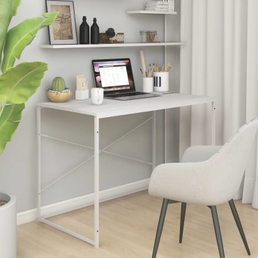 vidaXL Γραφείο Υπολογιστή Λευκό 110x60x70cm από Επεξ. Ξύλο 1 τεμ.