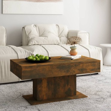vidaXL Τραπεζάκι Σαλονιού Καπνιστή Δρυς 96x50x45cm από Επεξεργ. Ξύλο 1 τεμ.