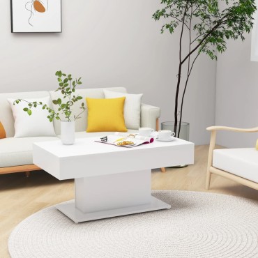 vidaXL Τραπεζάκι Σαλονιού Λευκό 96x50x45cm από Επεξ. Ξύλο 1 τεμ.