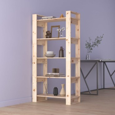vidaXL Βιβλιοθήκη/Διαχωριστικό Χώρου 80x35x160cm Μασίφ Ξύλο 1 τεμ.
