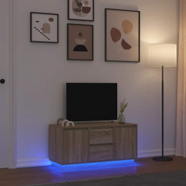 vidaXL Έπιπλο Τηλεόρασης με LED Sonoma Δρυς 100x41x50cm