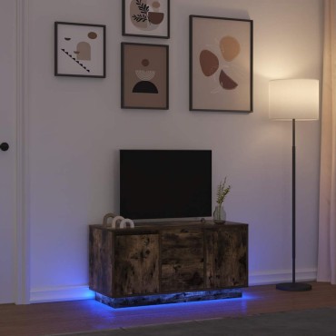 vidaXL Έπιπλο Τηλεόρασης με LED Καπνιστή Δρυς 100x41x50cm