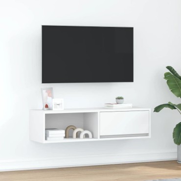 ντουλάπι τηλεόρασης vidaXL Λευκό 100x31x25,5cm Ξύλινη κατασκευή